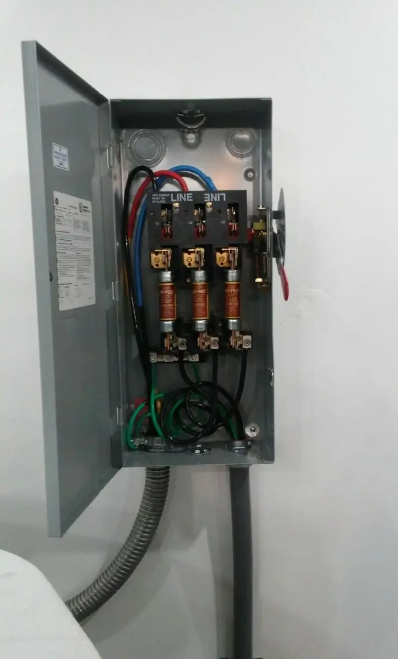 Three-phase disconnect switch installed for Electrical Wiring & Rewiring in Salford